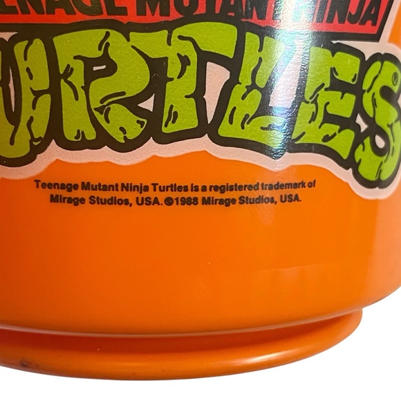 Vintage Teenage Mutant Turtles TMNT Mini Max Plastic Mug Cup Blue Orange 1988 - Picture 12 of 16